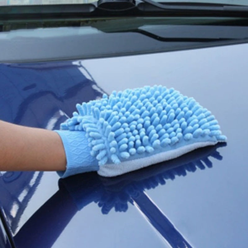 EAFC 1PCS Car Wash Chenille Microfiber Car Wash Glove Mitt Soft Mesh Backing Cleaning Tools Auto Acessories Car Detailing