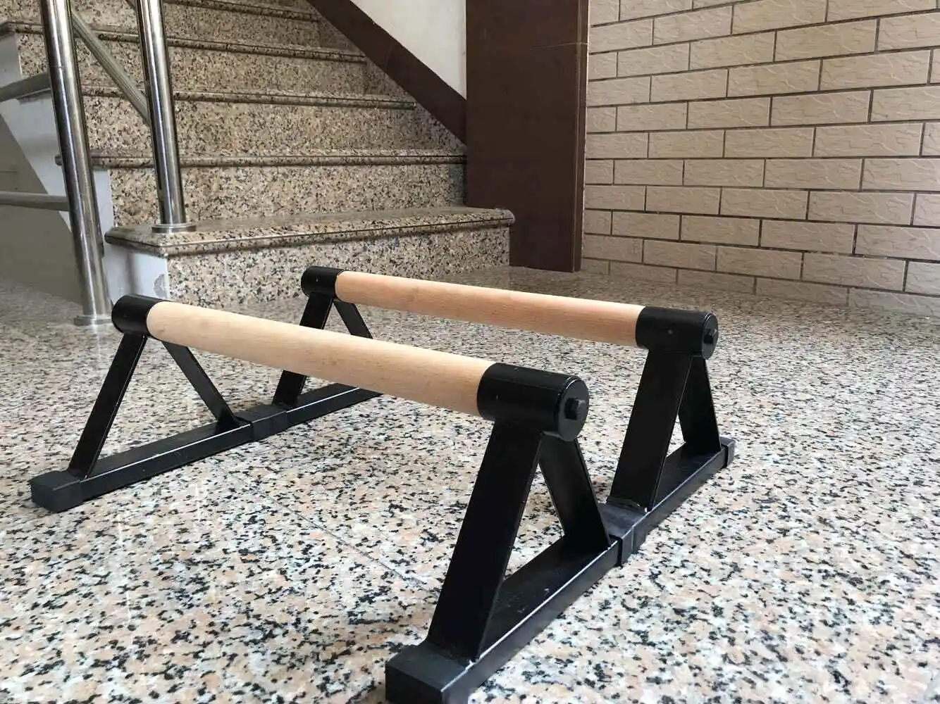 Professional Wooden Push Up Bar Stand,Adjustable H-Shape Non-Slip Grip for Home Gym,Chest Workout,Handstand&Calisthenics Train