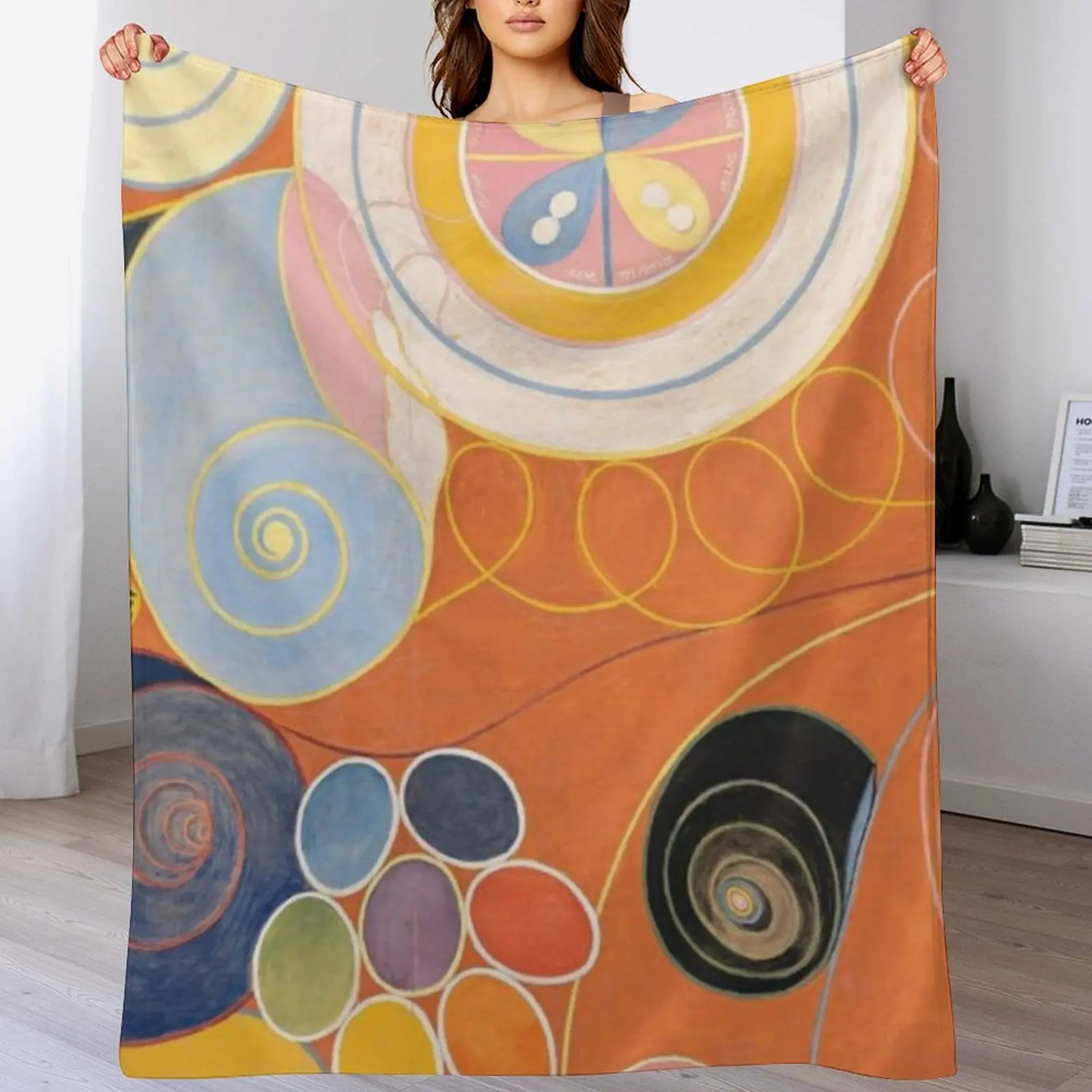 

hilma af klint group iv no 3 the ten largest youth 1907 Throw Blanket blankets ands Personalized Gift Soft Big Flannels Blankets