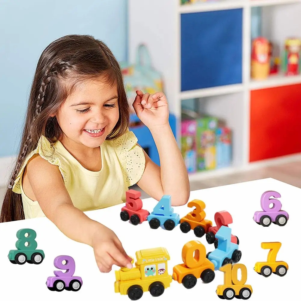 Numero di legno Treno magnetico digitale Giocattoli Blocchi colorati Coordinazione educativa occhio-mano Treno digitale magnetico Regalo