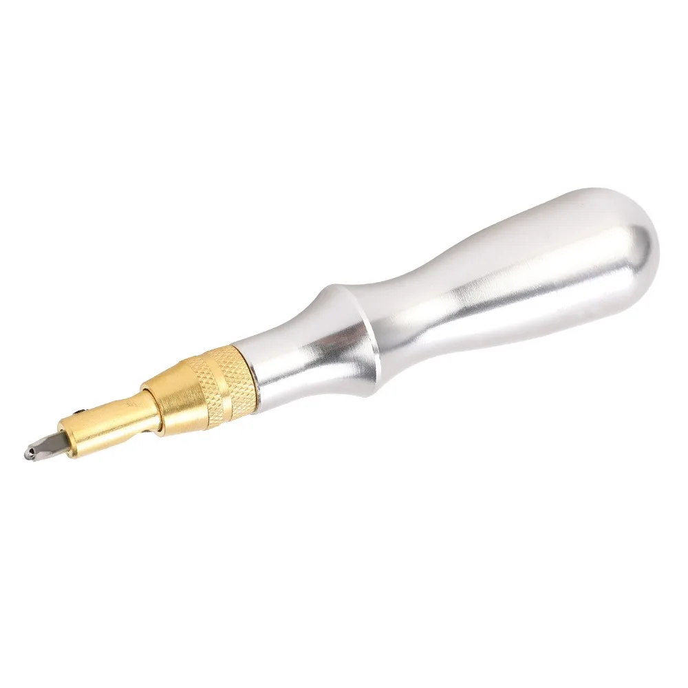 7pcs Aluminum Handle Stitching Groover Tool Multifunction Design Adjustable Groover Leather Edge Beveler Carving Capability