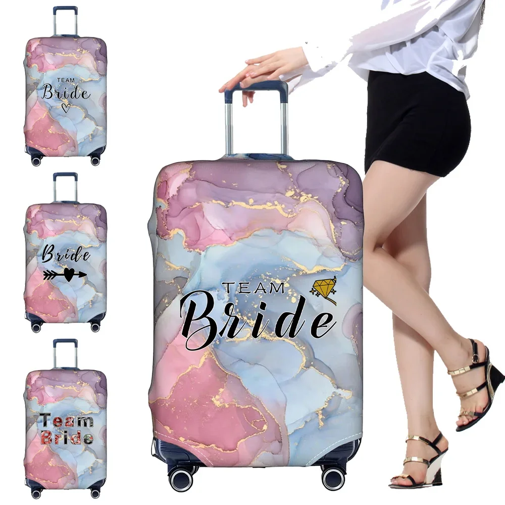 Stretch Fabric Luggage Protective Cover Simplicity Suitcase Trunk Holders Case Portable Travel Accessories Print Bride Pattern