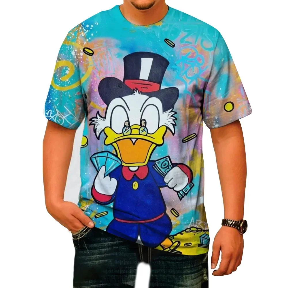 

Футболки Disney Donald Duck с героями мультфильмов, аниме, уличная одежда с 3D принтом для мужчин и женщин, повседневная модная футболка большого размера, детские футболки, топы, одежда