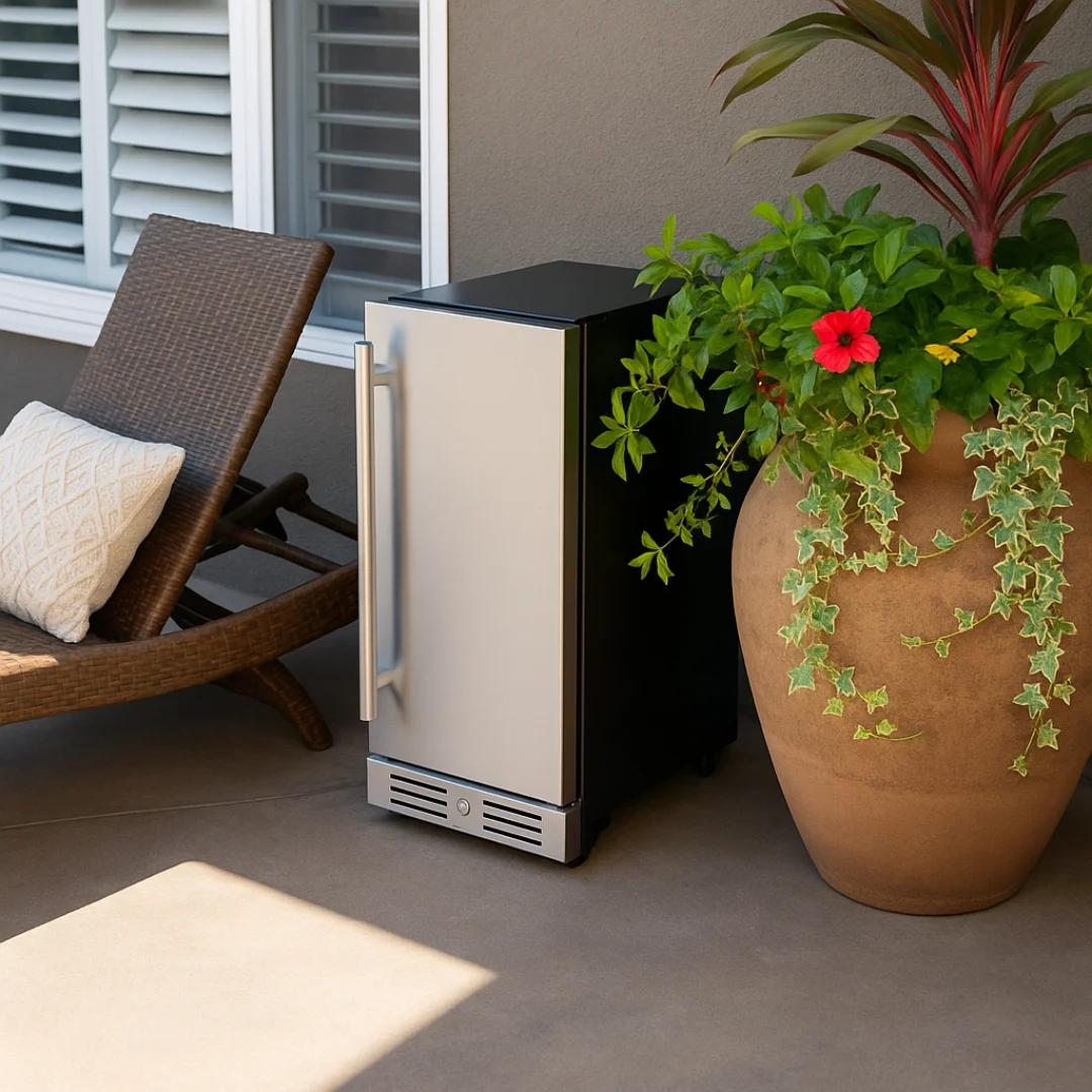 3.0 Cu Ft Outdoor Under-Counter Embedded Single Zone Beverage Fridge 85L 80 Cans Electronic Temperature Control Compressor Drink Cooler With Deodorizer Home