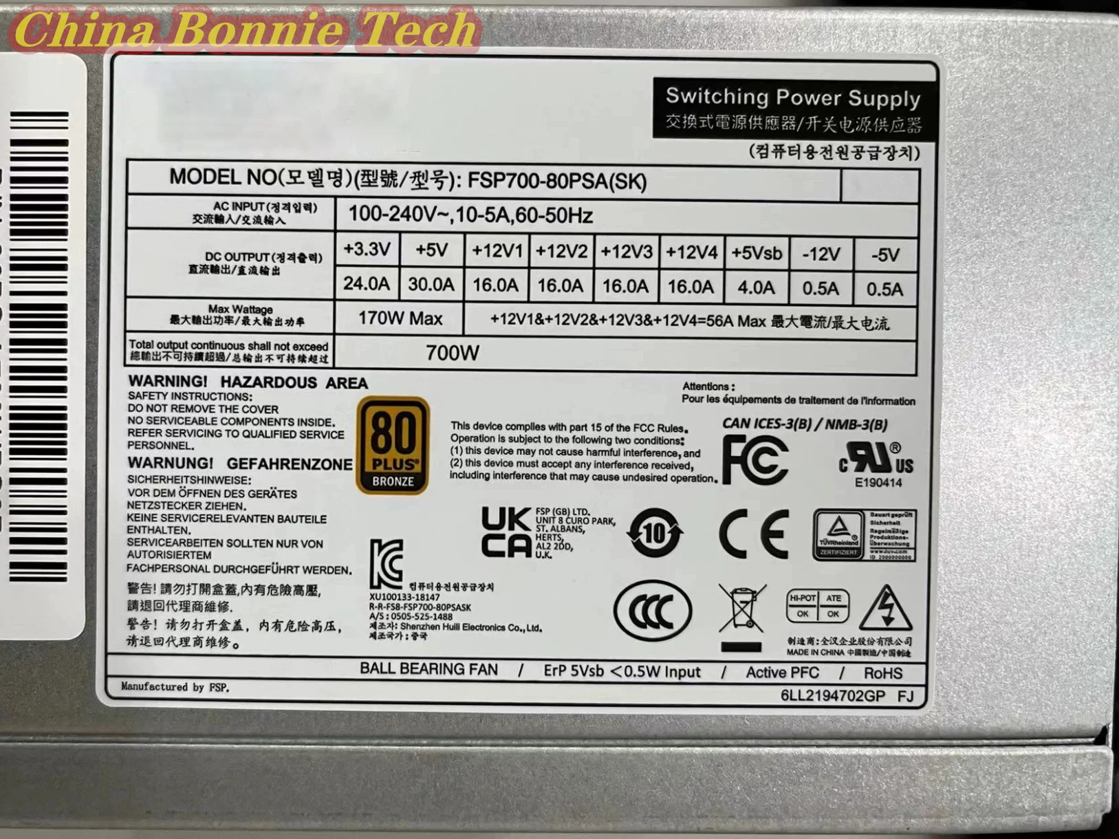 

FSP700-80PSA 700W Switching Power Supply