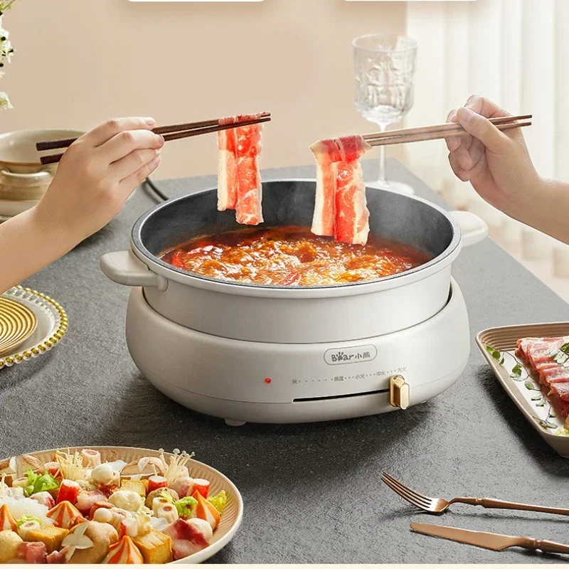 Electric Hot Pot Multi-Functional Split Large Electric Heat Pan Electric Caldron Fried Braising Frying Pan Food Warmer