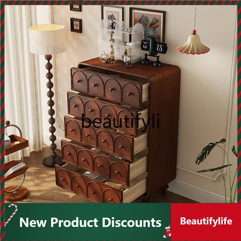 

French solid wood chest, bedroom locker, bedside locker, antique chest D80