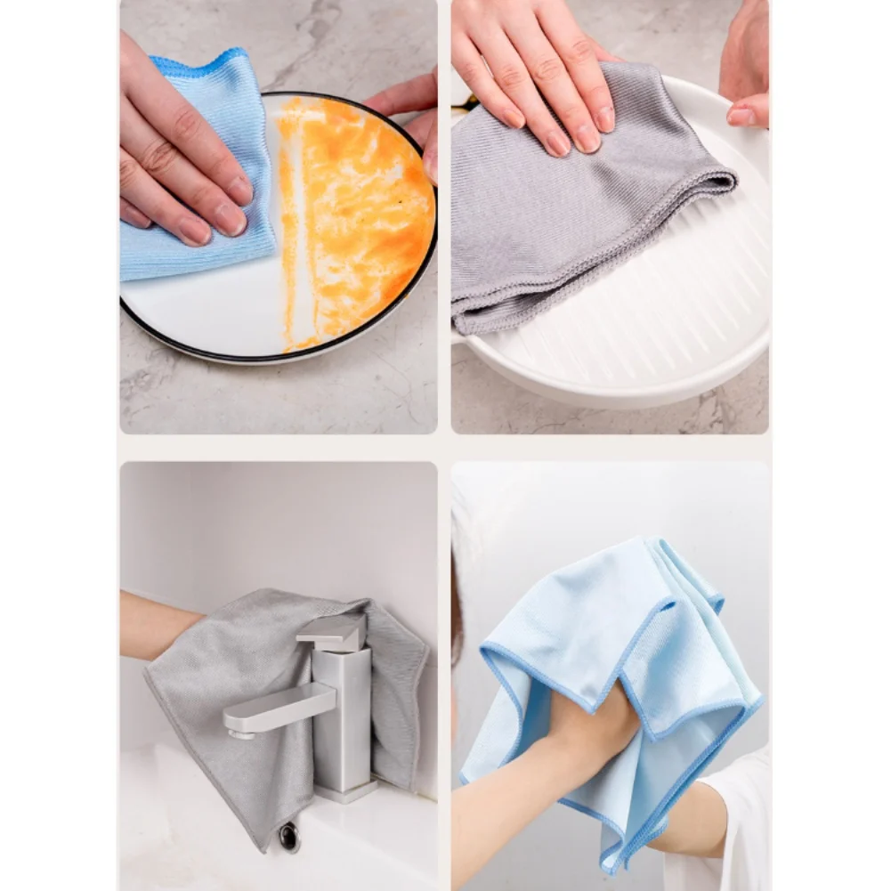 Reusable Thickened Glass Wipes 8 Pack 40x40cm for lint Free for Mirrors Kitchen Tables Cabinet Surfaces and Tableware