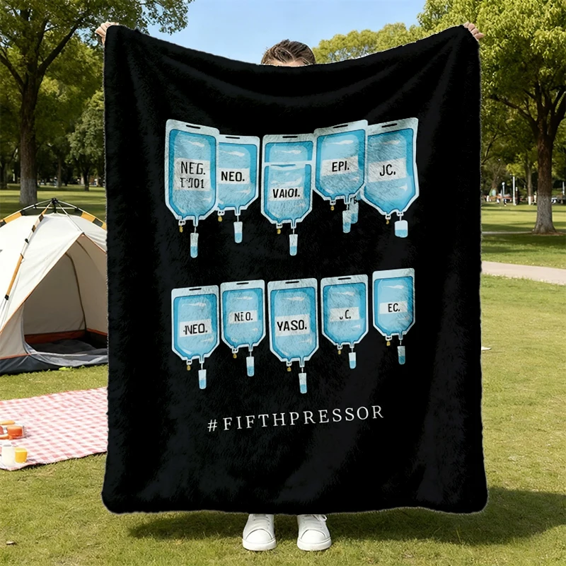 Fifth Vasopressor ICU Flannel Blanket CRNA Medical Critical Care For Nurse vintage Washed Casual Unisex graphic