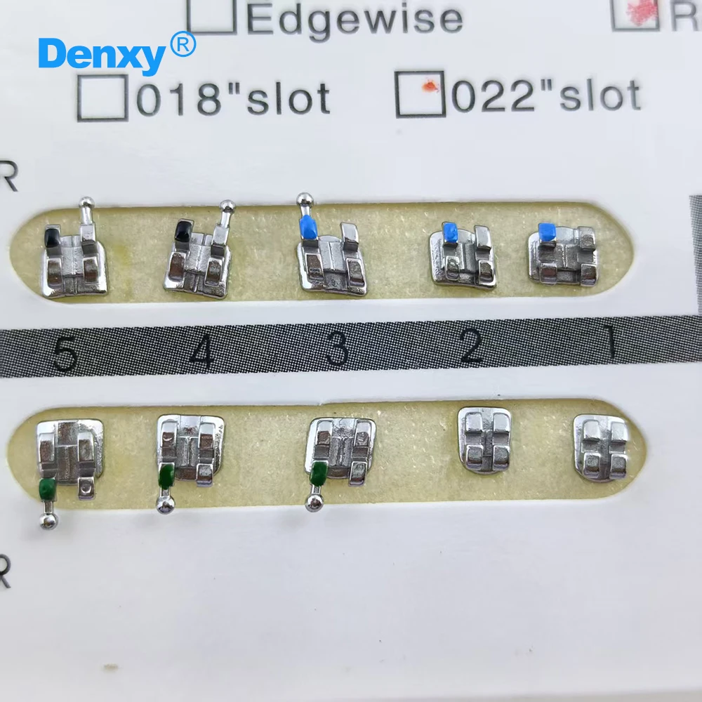 DENXY 10 Sets Mini Roth/Mbtt Zahnärztliche Kieferorthopädische Brackets MIM Metall Edelstahl Zahnspangen für Zahnarztpraxen – Detail 4