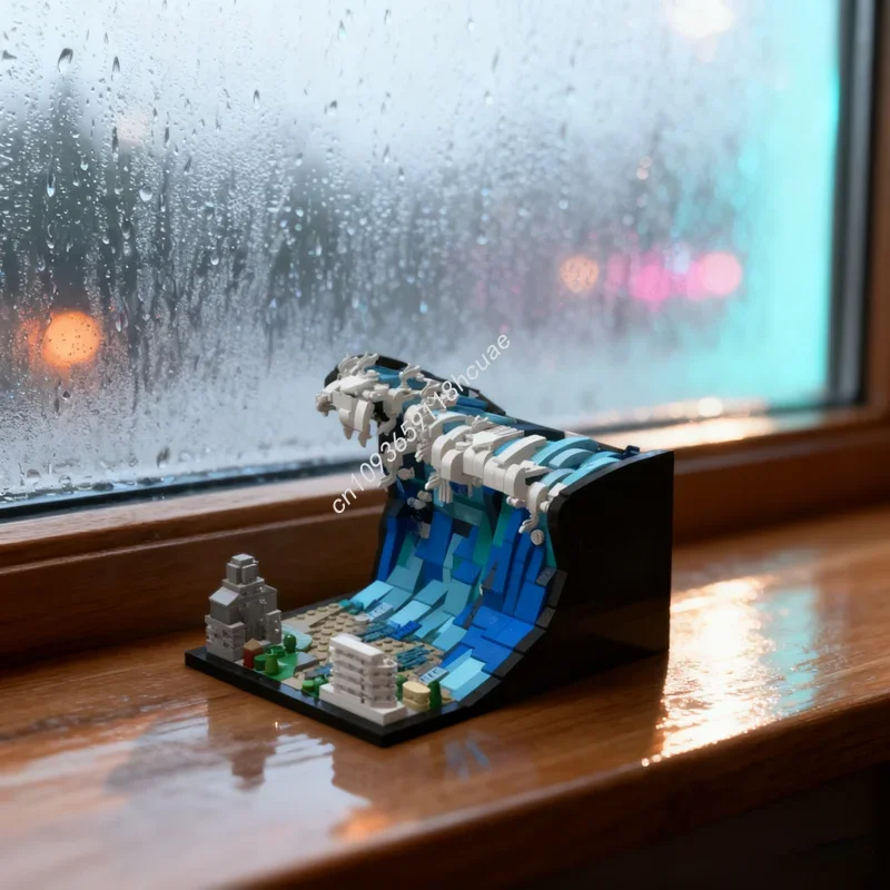 

796pcs MOC Diorama The Tsunami Creator Experted Model Building blocks Architecture DIY Christmas gifts Education Brick toy Kids