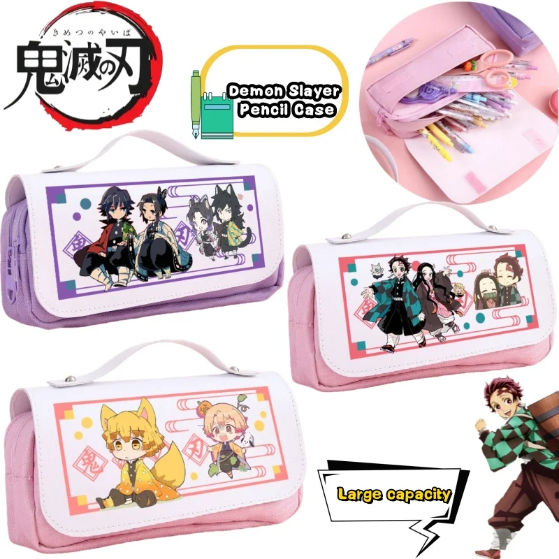 

Пенал Demon Slayer Tanjiro Kamado, креативный высококачественный пенал большой емкости с принтом, грязеотталкивающая и противоударная коробка для канцелярских принадлежностей