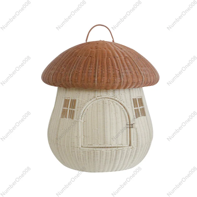 

Closed out home dual-purpose pet nest rattan weaving nest cute cat kennel anti-rattan mushroom house cat nest