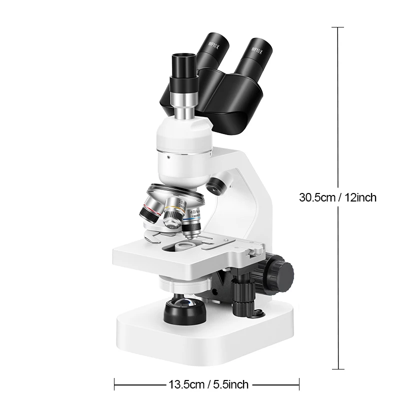 Trinocular Professional Lab Optical Microscope, 2000X HD Biological Microscope for Microbe Cell Observation, Full Accessories Se