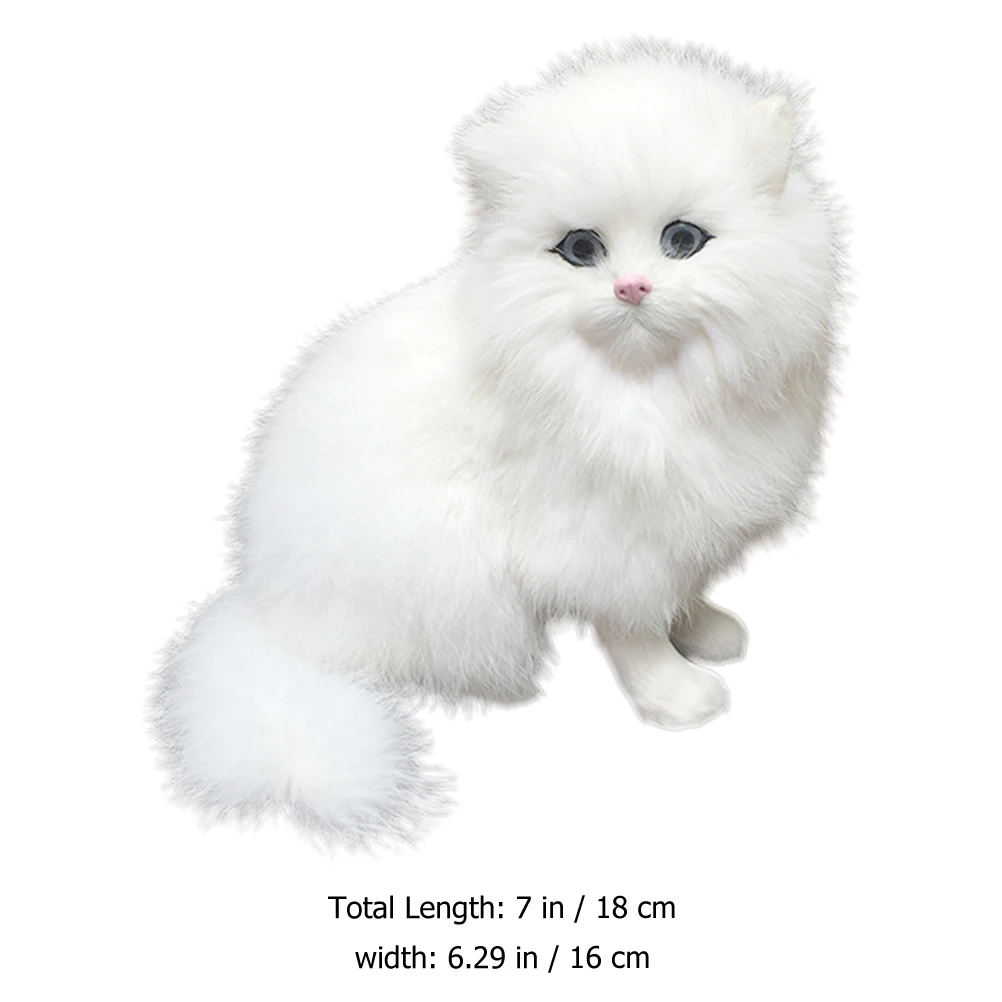 

Lovely Simulation Furry Fake Realistic For Kids Home Decor Adorable Animal For Kids Multifunction Furry Fake Cat