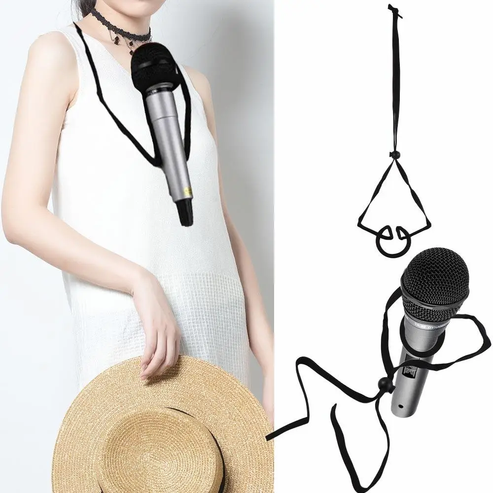 Hands Free Neck Microphone Holder Magic Tricks Performing Mic Holder Stand Black Mentalism Microphone Holder Magician