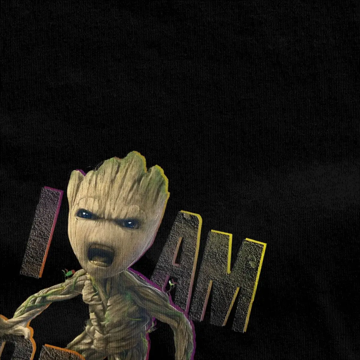 تي شيرت Marvel Guardians Vol.2 I AM GROOT لطيف غاضب من القطن تي شيرت جديد للرجال Y2K نمط غير رسمي بأكمام قصيرة تي شيرت علوي
