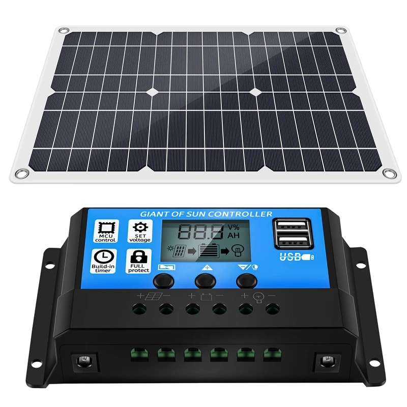 180W Solar Panel Kit 12V Charger With Controller For Caravan Boat RV