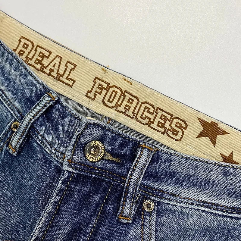 Niedrogie luksusowe nadrukowana moda dżins wysokiej jakości męskie slim fit skinny design modne spodnie ze stretchem na co dzień