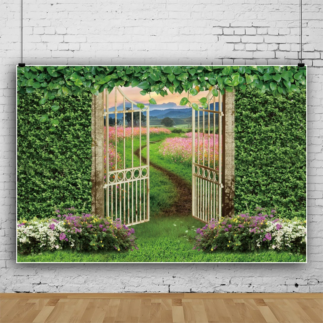 Laeacco Mùa Xuân Bên Ngoài Xứ Sở Thần Tiên Phong Cảnh Nhiếp Ảnh Backdrop Hoa Rừng Xanh Tự Nhiên Nữ Trẻ Em Chân Dung Ảnh Nền