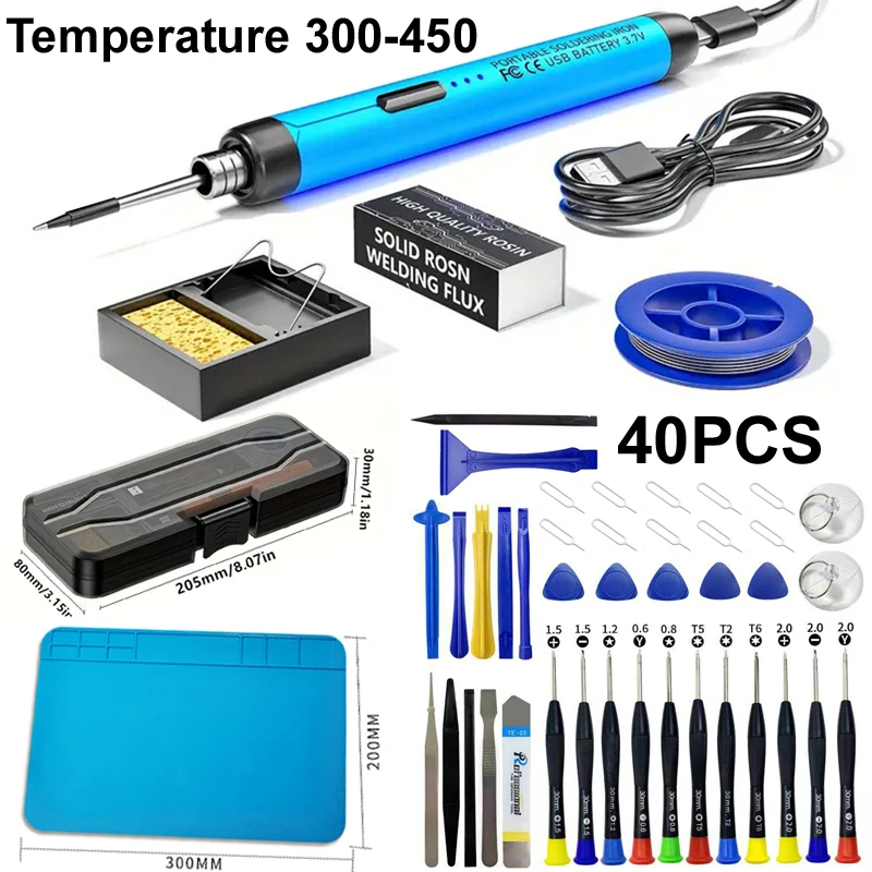 USB Wireless Digital Electric Soldering Iron Adjustable Temperature Welding Solder Phone Repair Tool Repair Pad Screwdriver