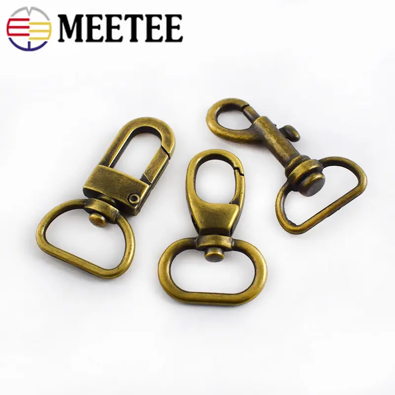 2/4/10Pcs 20mm Bronze Metal Bag Buckles KeyChain Strap Belt Snap Hook Handbag Swivel Trigger Lobster Clasp DIY Accessories