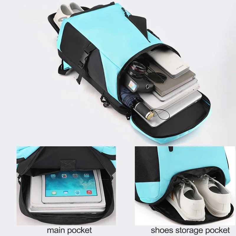 Gym Fitness Sports Backpack Shoe Pocket Large Women Men Travel Shoulder Bag Outdoor Training Swimming Badminton Yoga Rucksack