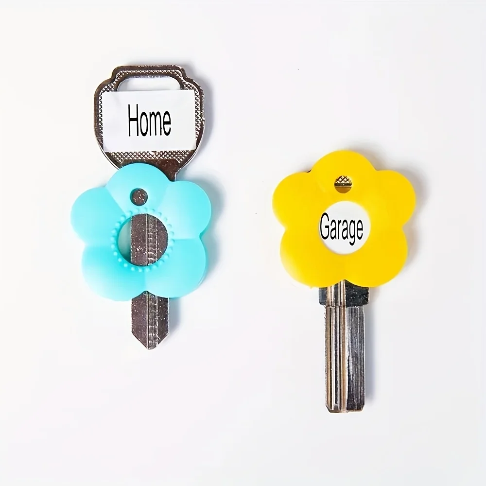 5Pcs Colorful Retractable Keychains with Labels 3cm Silicone Key Identifier for Most Keys Ideal for Men