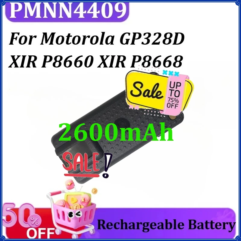 

For Motorola GP328D XIR P8660 XIR P8668 Radios Rechargeable Batteries 2600mAh PMNN4409 Type-C USB Li-ion Battery