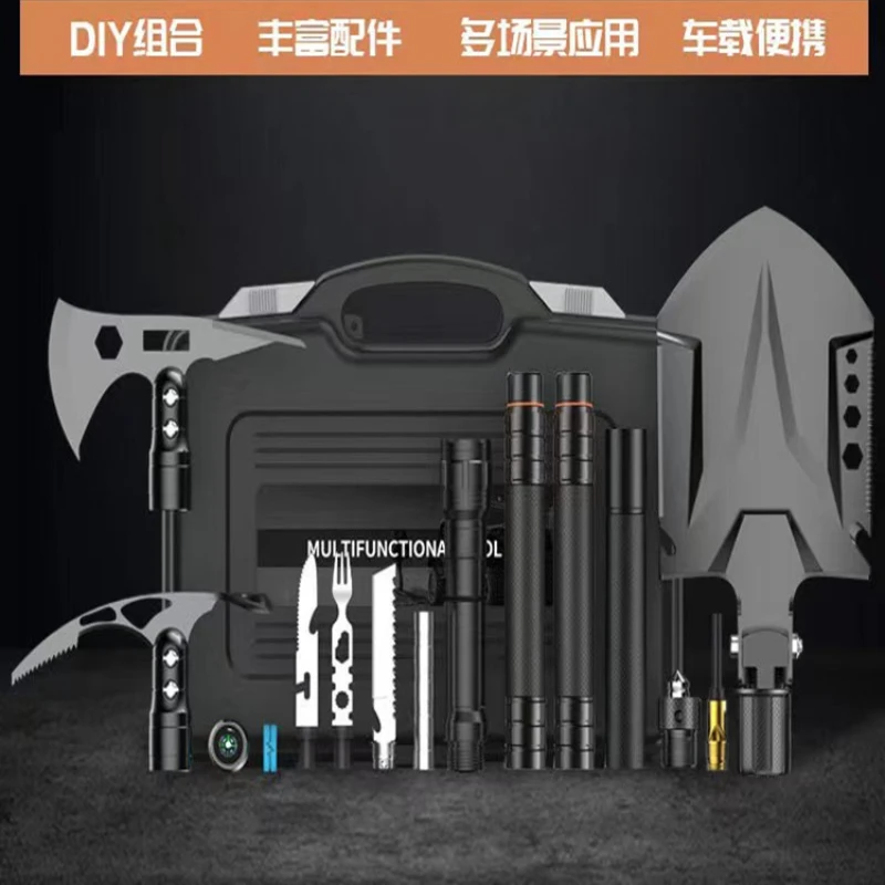 ZC Outdoor Multi-Functional Shovel Set Ice Axe Kaishan Axe Combination Field Fishing Tool