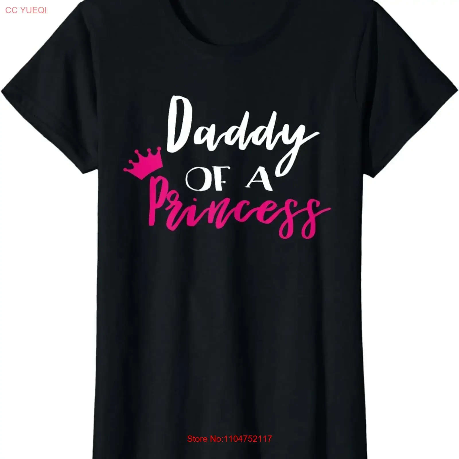 Daddy Of A Princess Funny Fathers Day Dad Ladies' Crewneck T Shirt long or short sleeves vintage Washed streetwear