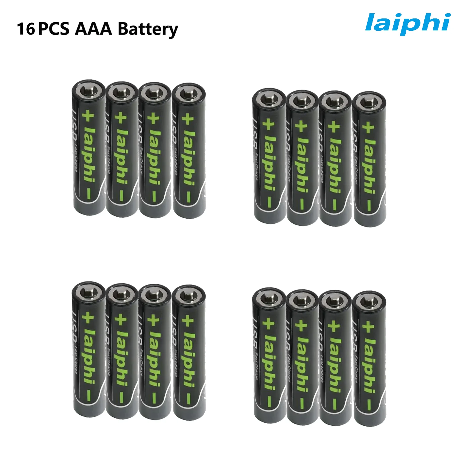 Laiphi rechargeable 1.5V AA Battery Max 3.5A Output rechargeable lithium polymer 16 pack with Charger
