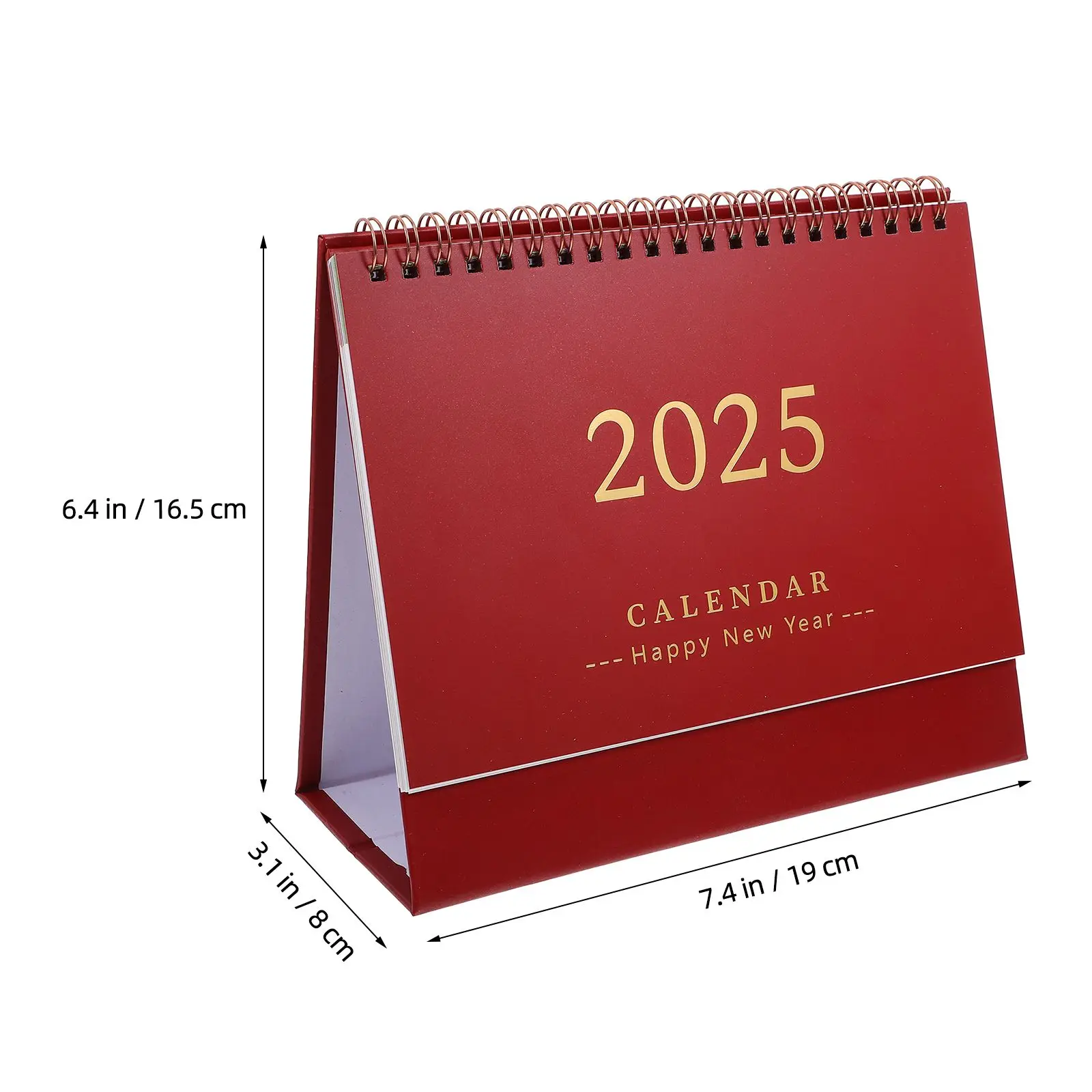 English Version Desk Calendar Calender Aesthetic Notebook Flip for Red Calander Work
