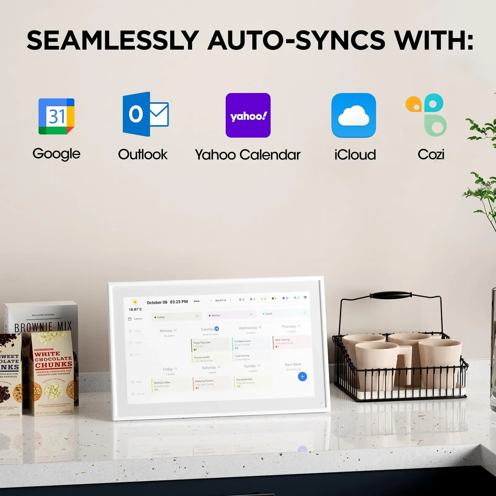 2025 hot sale  21.5 Inch White Android Digital Calendar Chore Chart Touch Screen  Display Family Schedules Weekly Planner