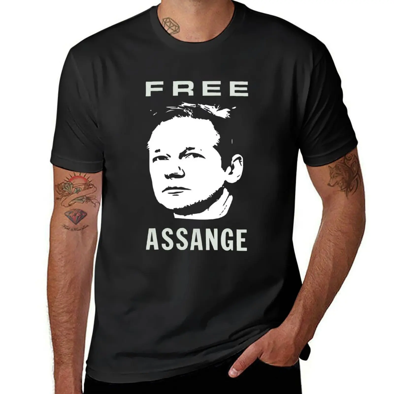 Free Julian Assange T-Shirt vintage clothes sublime cute clothes quick-drying designer t shirt men