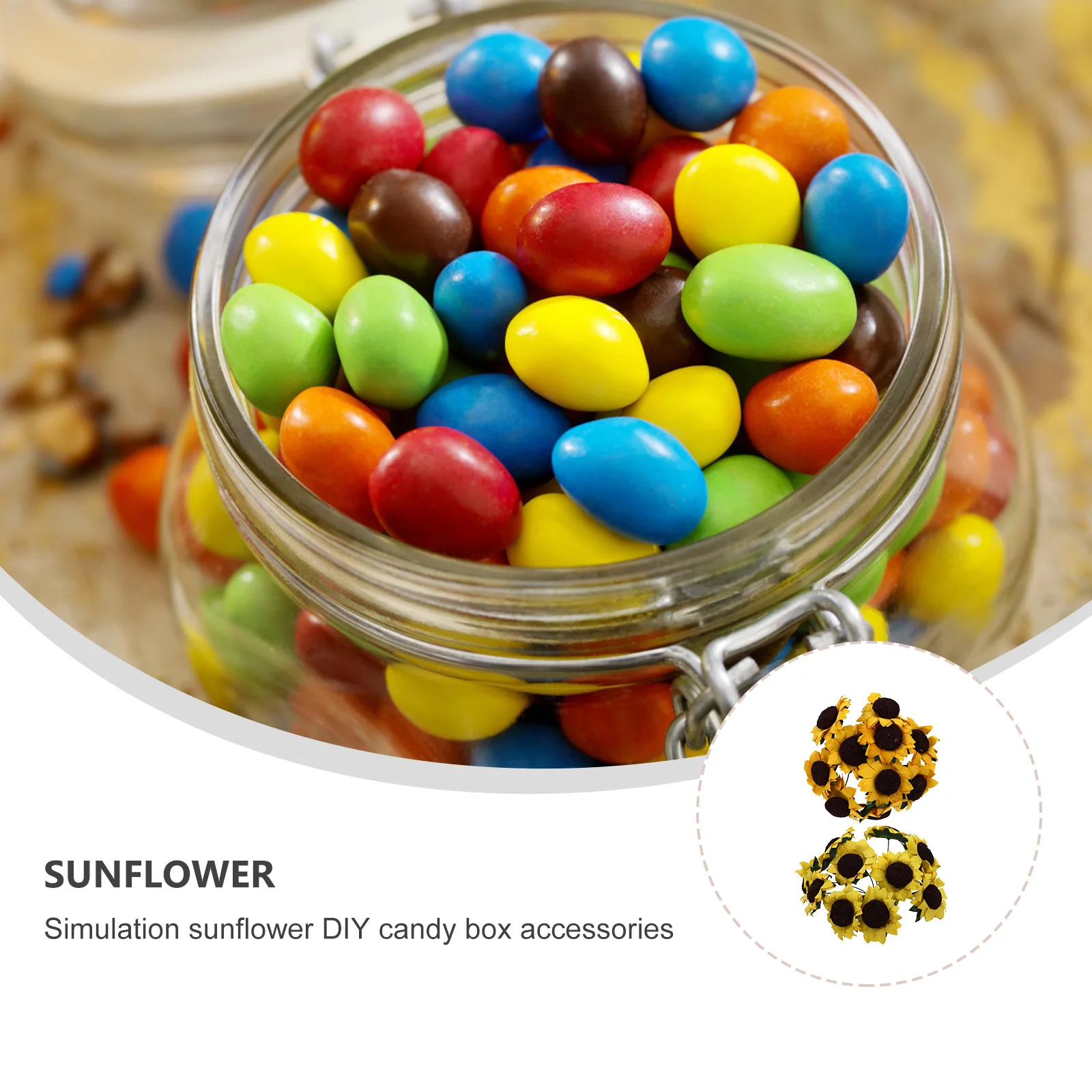 

200 Pcs Simulated Sunflower Decorations Mini Fake Flowers Head Artificial Bundles Foam Floral Arrangement Supplies