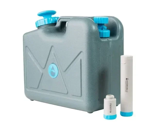 Tanque de filtro de agua para acampar al aire libre de 15L, jerrycan portátil para senderismo y RV