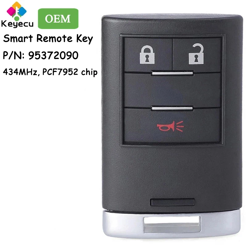 KEYECU OEM Smart Remote Control Car Key With 3 Button 434MHz PCF7952 Chip for Chevrolet Captiva 2013 2014 2015 2016 Fob 95372090