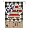 AVOIN colorlife Welcome Paw Patriotic 4th of July Garden Flag 12x18 Inch llz