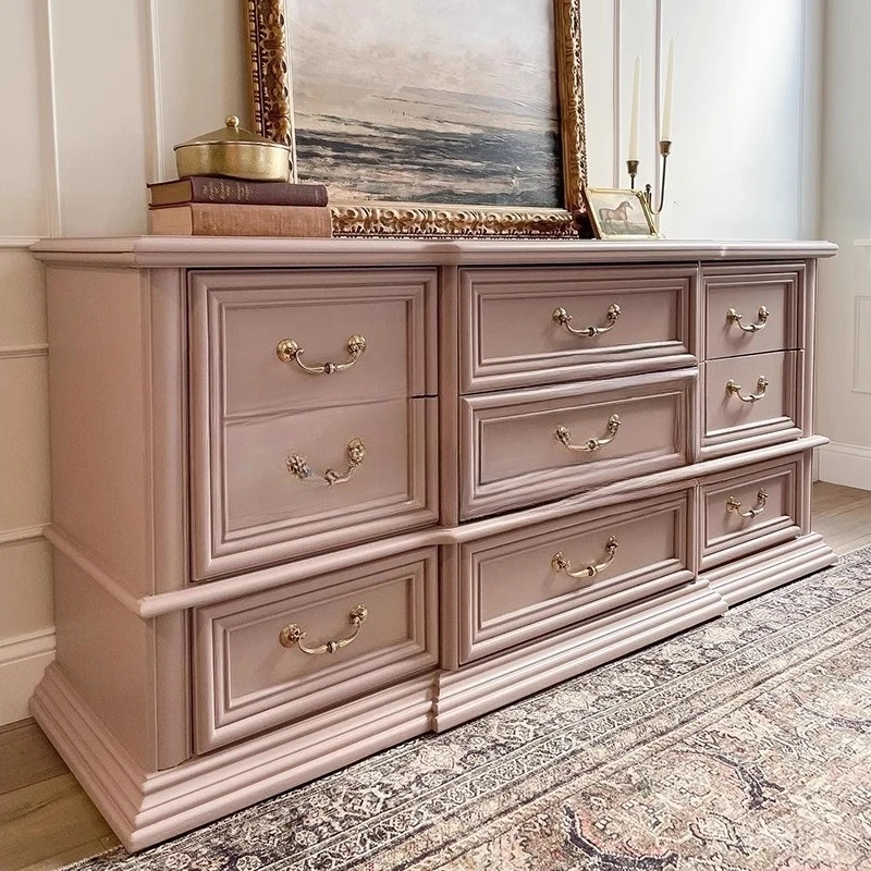 HHSolid الخشب تسعة الصدر خزانة بسيطة غرفة المعيشة خزانة جانبية مدخل خزانة التخزين