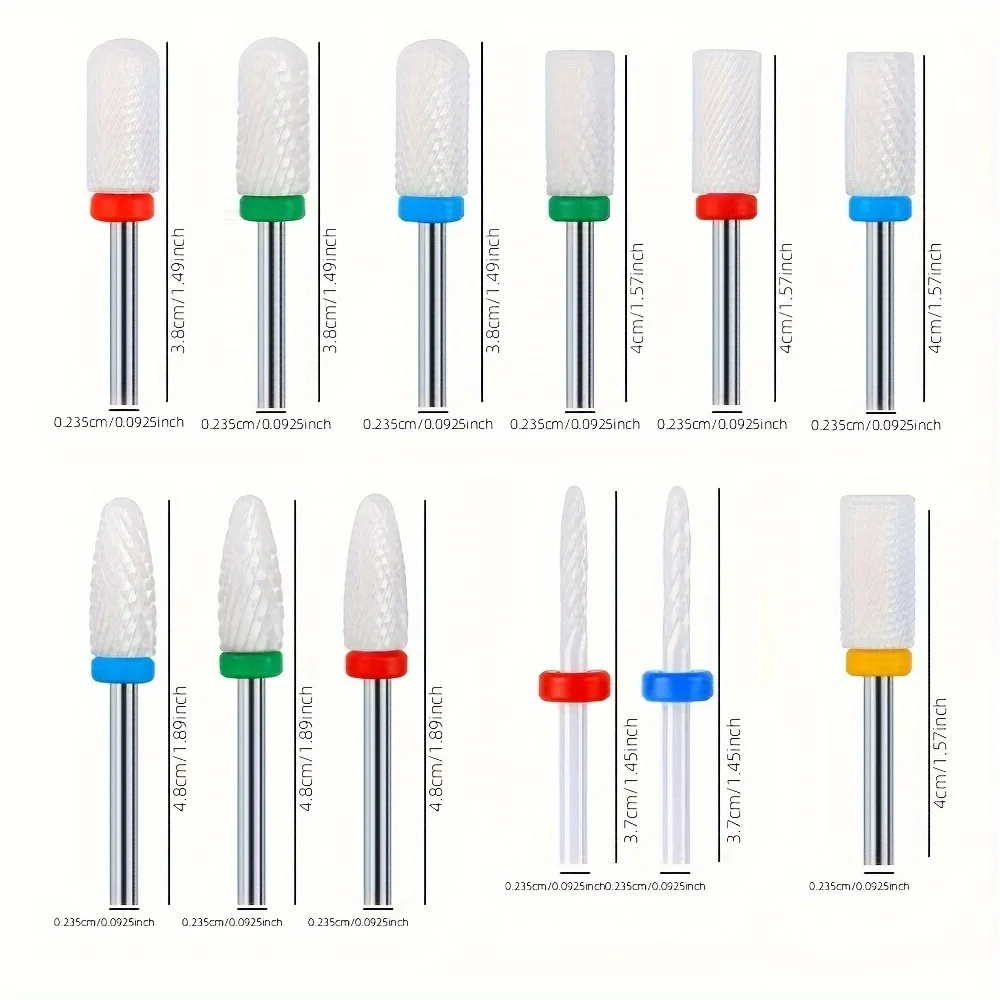 Juego de brocas de cerámica profesionales para uñas, 5 uds., para quitar esmalte de uñas en Gel, accesorios para máquinas de pedicura, herramienta artística para uñas, adecuada