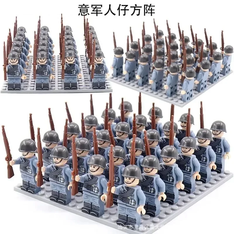 24-teilige Militärserie aus dem Zweiten Weltkrieg, Bausteine, Phalanzen, Krieger, Minifiguren, humanoide Puppen, Spielzeug und Geburtstagsgeschenke. – Detail 2