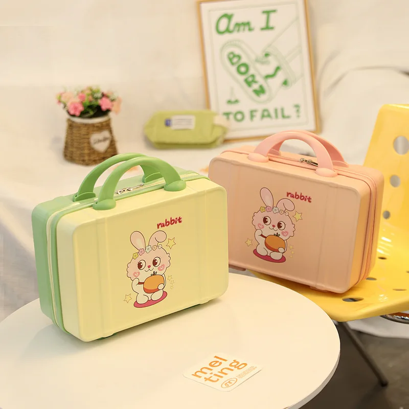 14 inch Animal Picture Suitcase Box With Handle Mini Small Storage Travel Luggage For Travel Shoes Business Portable Laptops Bag