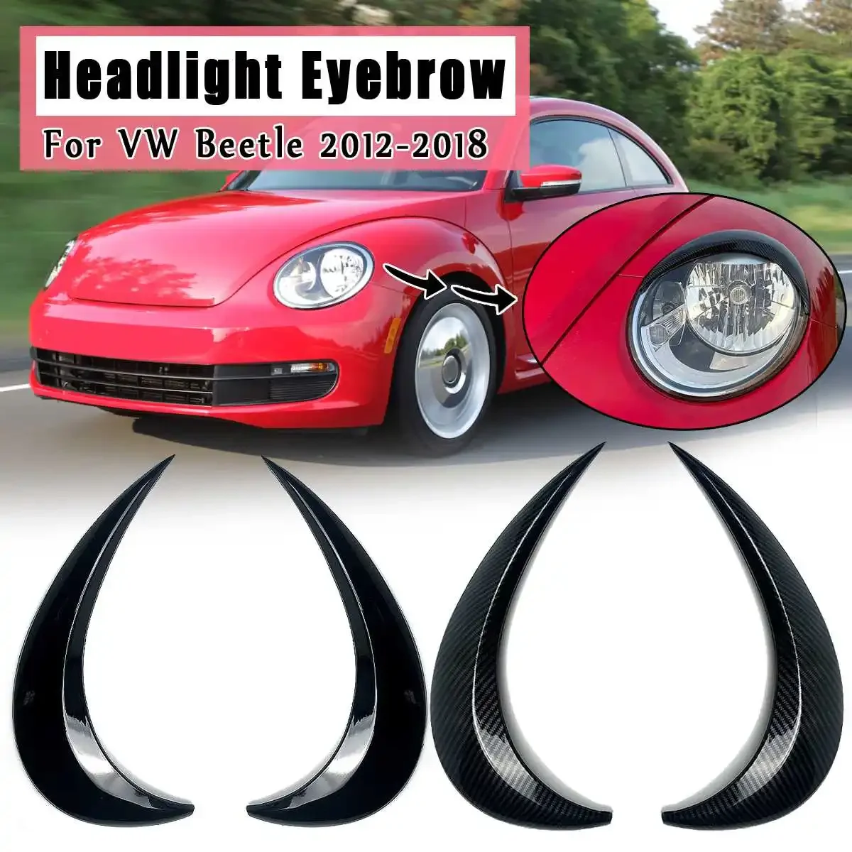 Car Headlight Eyebrow Eyelids ABS Stickers Trim Cover For VW for Beetle 2012 2013 2014 2015 2016 17 2018 Car styling Accessories