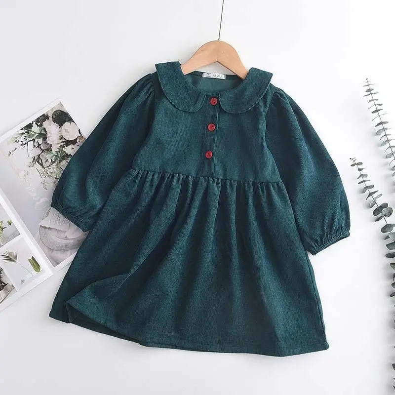 

Toddler Baby Little Girls Cotton Dresses Long Sleeve Elegant Ceremony Dress Girl‘s’ Outfits for 1 2 3 4Years Spring & Autumn