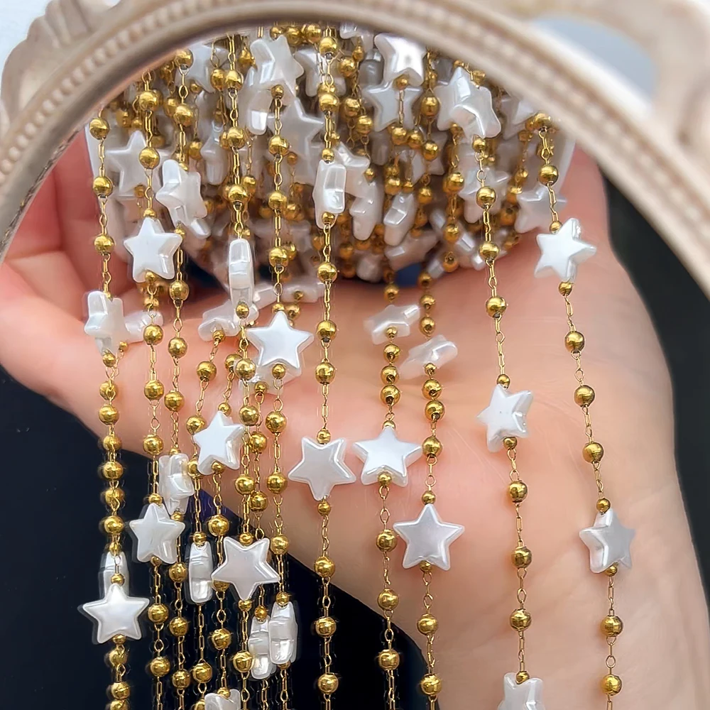 0,5 M 1 M Unregelmäßige Imitation Perle Perlen Ketten Metall Halsketten Armbänder Perle Kette Frauen Kleidung Schmuck Machen DIY liefert – Detail 5