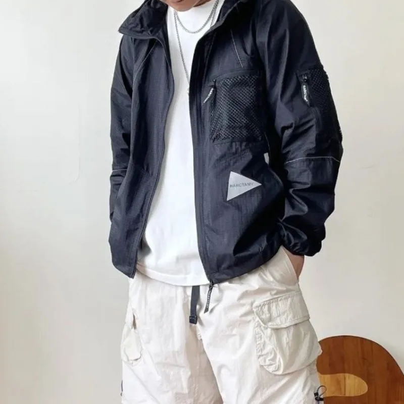 Japanese Style New Sun Protection Clothing for Men Thin Breathable Loose Hooded Jackets Outdoor Fishing Quick Drying Skin Coat