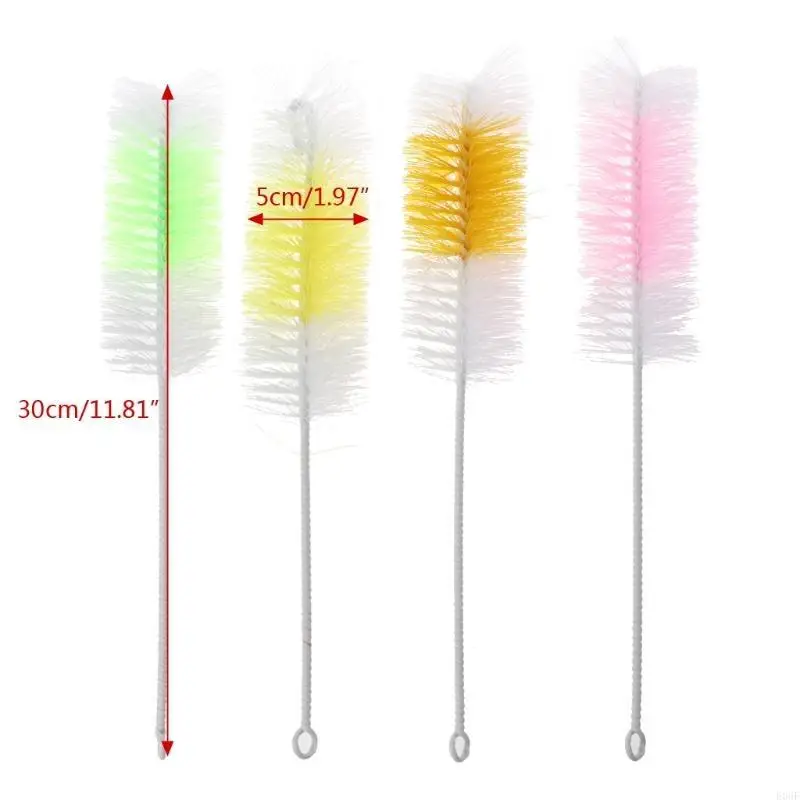 

E06F 2pack Removable Nylon Baby Cup Bottle Brush with Handle Kitchen Cleaning Tool Bottle Cleaning Brush for Cup Random Color