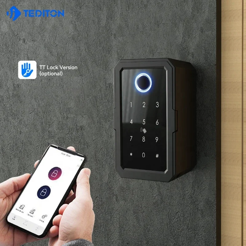 003 New Style Waterproof Safe Key Box Digital Key Card Password Door Ttlock APP Fingerprint Smart lock