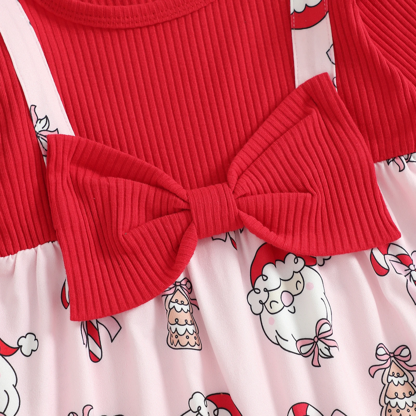 الرضع طفل رضيع فتاة 2PCS عيد الميلاد السروال القصير ملابس طويلة الأكمام جولة الرقبة سانتا طباعة بذلة مع مجموعة عقال